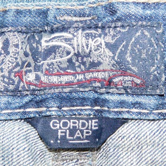 Silver Mens 34 / 32 Flap Jeans Blue Loose Fit Straight Leg Distressed - Picture 2 of 15